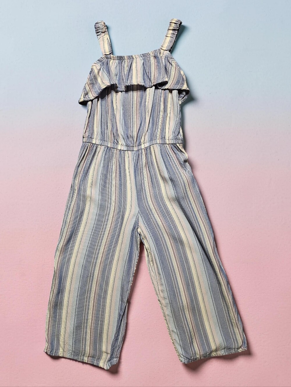OSHKOSH B'GOSH Striped Jumpsuit in Blue,Light Purple & White. Size 5T.